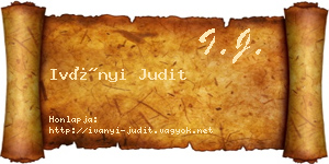Iványi Judit névjegykártya